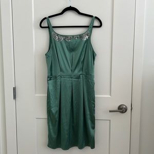 Emporio Armani Mint Green Satin Dress w Embellishment, IT 46 / US 12